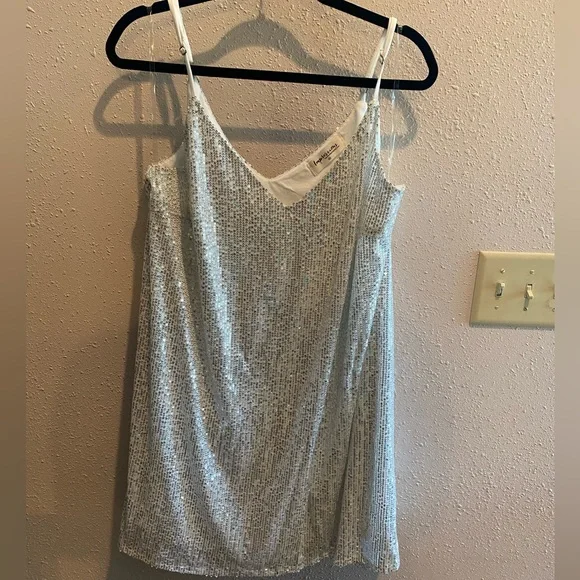 Impressions | Dresses | Impressions Silver Sequin Dress 2x | Poshmark